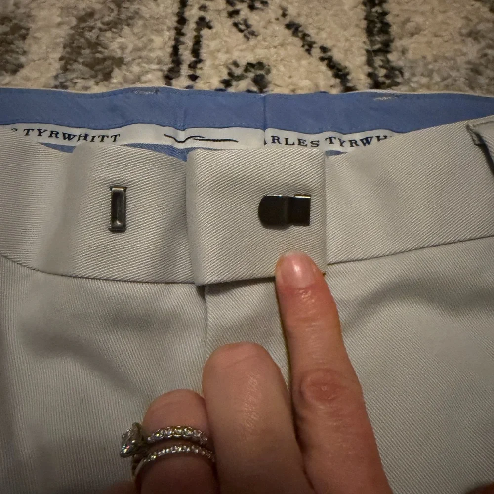 NWOT Charles Tyrwhitt Men’s Light Gray Dress Pants 34W 32L - Picture 4 of 5